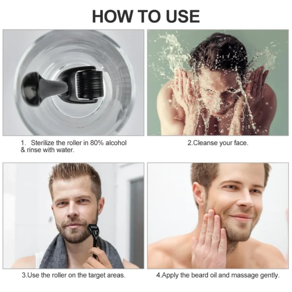 Beard Growth Kit with Microneedle Roller, Essential Oil, Balm & Comb – TenToes - Image 7