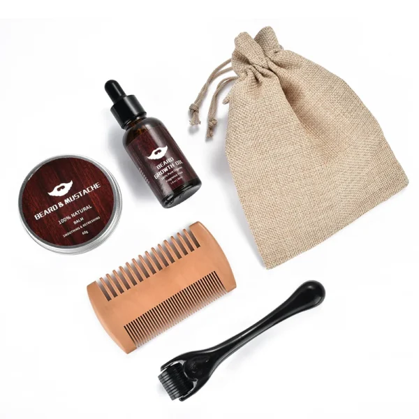 Beard Growth Kit with Microneedle Roller, Essential Oil, Balm & Comb – TenToes - Image 6