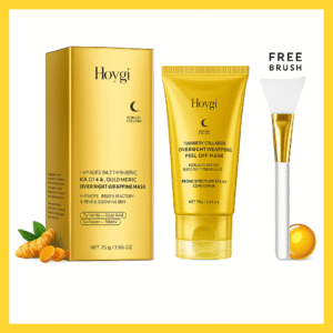 Turmeric Collagen Overnight Wrapping Peel Off Mask – Kojic Acid, Retinol & Vitamin C | 75g with Free Brush | TenToes Hamburg