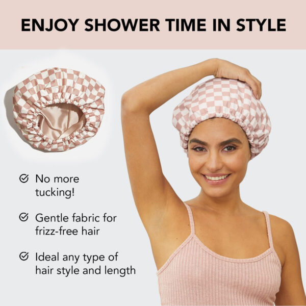 Women's Fashion Nursing Double-layer Shower Cap - Image 2